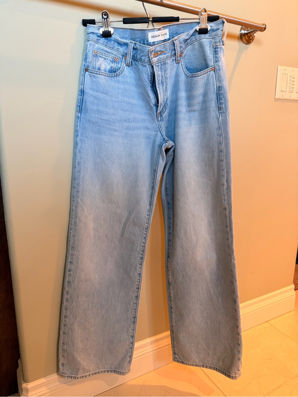 Denim Forum The Farrah Lo Rise Wide-Leg Jeans